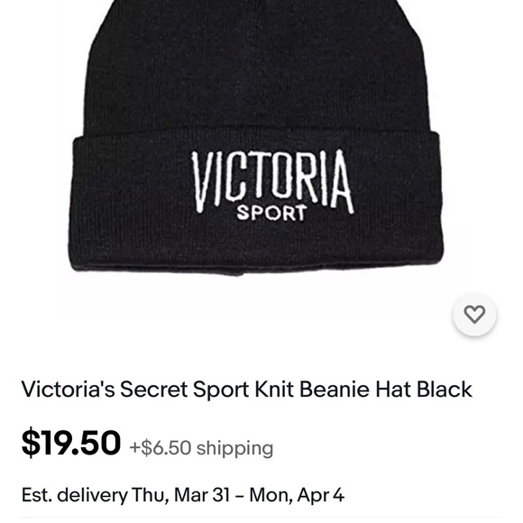 COPY - *LikeNew* Victoria's Secret Sport Knit Beanie Hat Black *RARE* - Picture 5 of 5